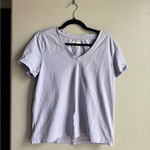 Pact Lavender Organic Cotton V-Neck Tee | Soft Sustainable Basic Top M